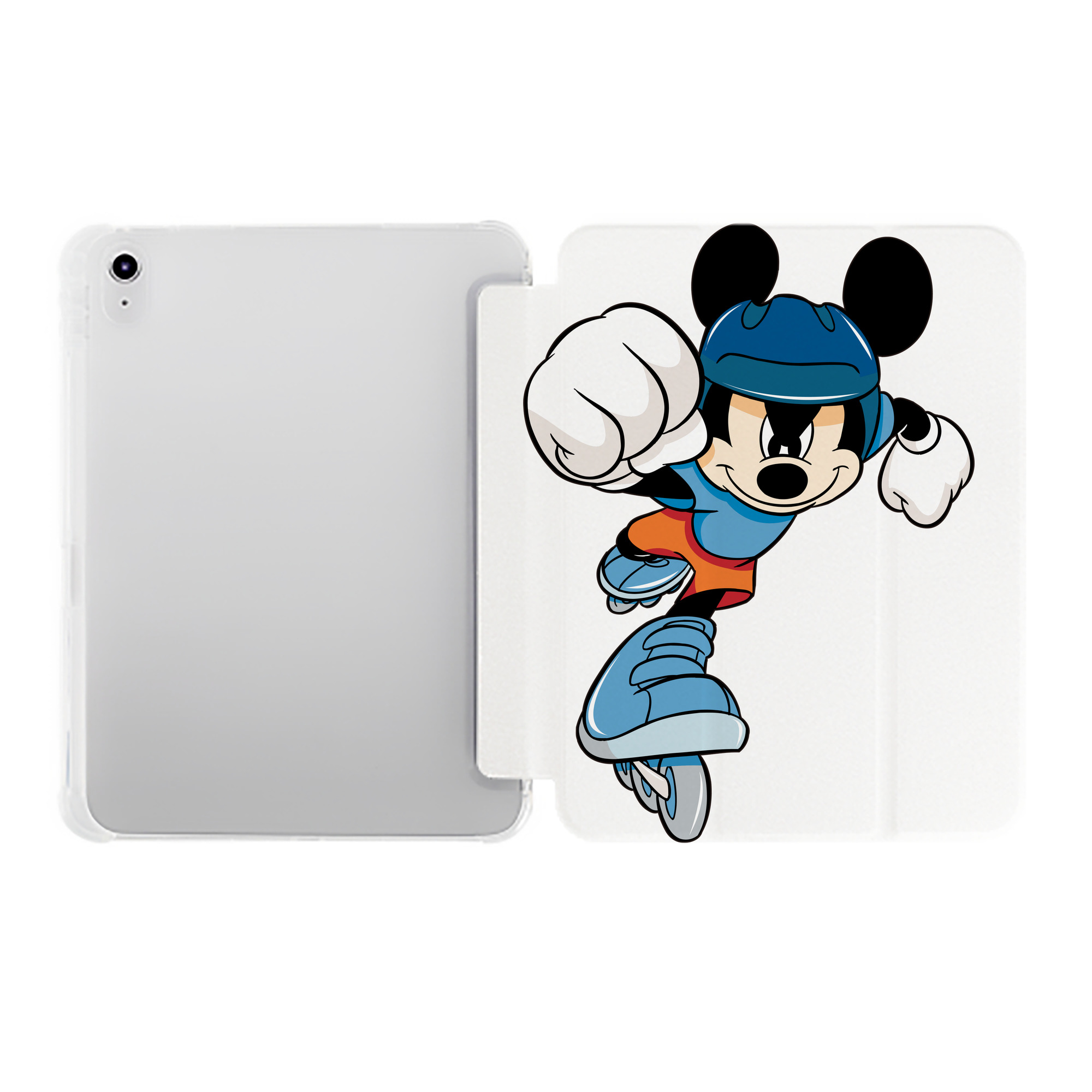 （画像用） ミッキーマウス Mickey Mouse IPad ケース ペン収納付き 三つ折りスタンド PUレザー×シリコン 対応機種9.5/10.5/10.9インチ